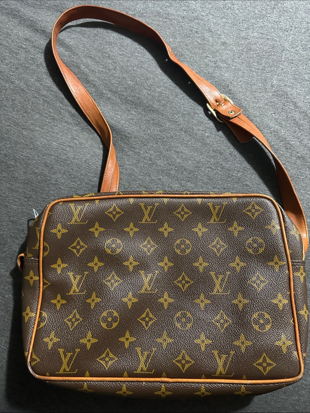 Louis Vuitton Brown Monogram Messenger Bag with Tan Trim